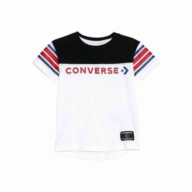 T-Shirt Converse Criança Retro Sport de manga curta branca