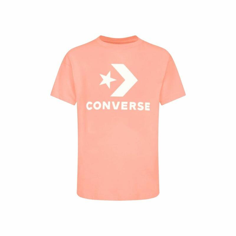 Converse Standard Fit Center Front Large Unisex Short Sleeve T-Shirt Salmon