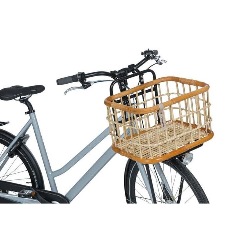 Panier À Vélo En Rotin Vert Life L - Support De Transport - 30 Litres