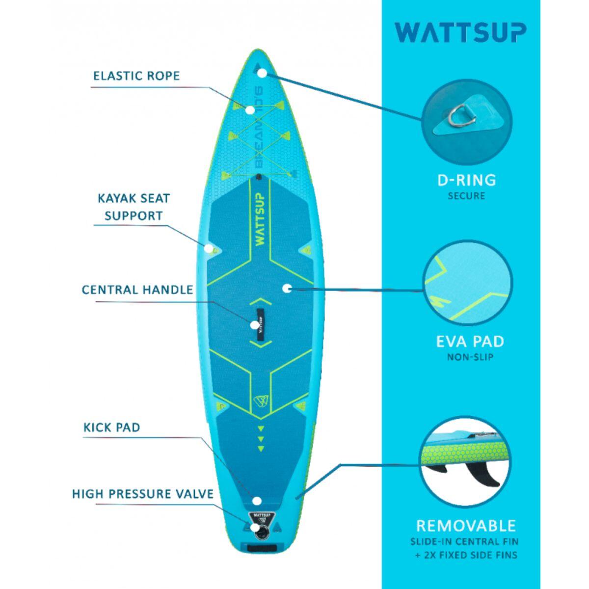SUP board set met accessoires - opblaasbaar - Wattsup Bream 2/6