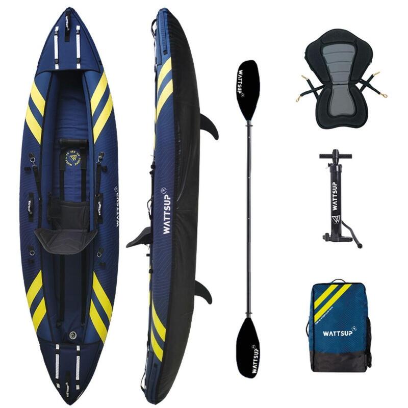 Kayak avec accessoires - gonflable - 1 personne - capacité de charge de 180 kg