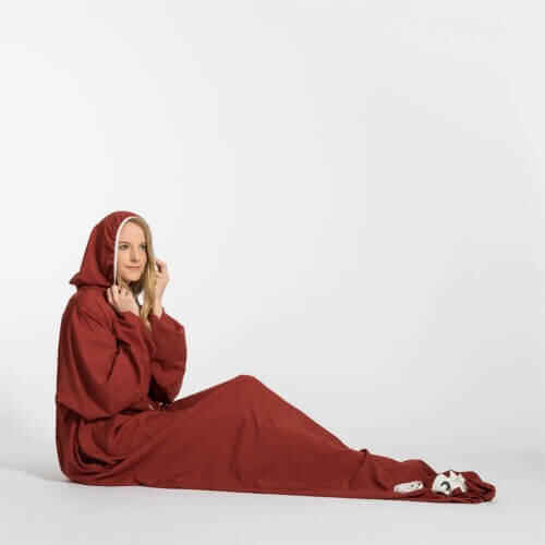 Bergstop im inneren des Schlafsack und Schlafrock in einem Microliner - Dark Red
