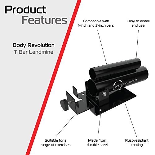 T-Bar Row Landmine Grappler Attachment for 1 & 2 inch Olympic Bars 2/6