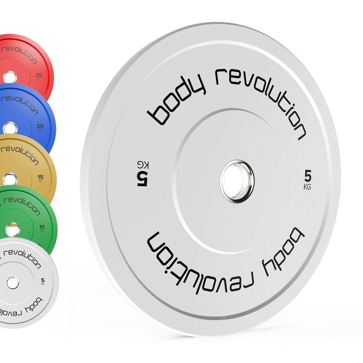 BODY REVOLUTION Olympic Bumper Plates - Colour Rubber Weight Plates - 2inch Bars - 2 x10kg