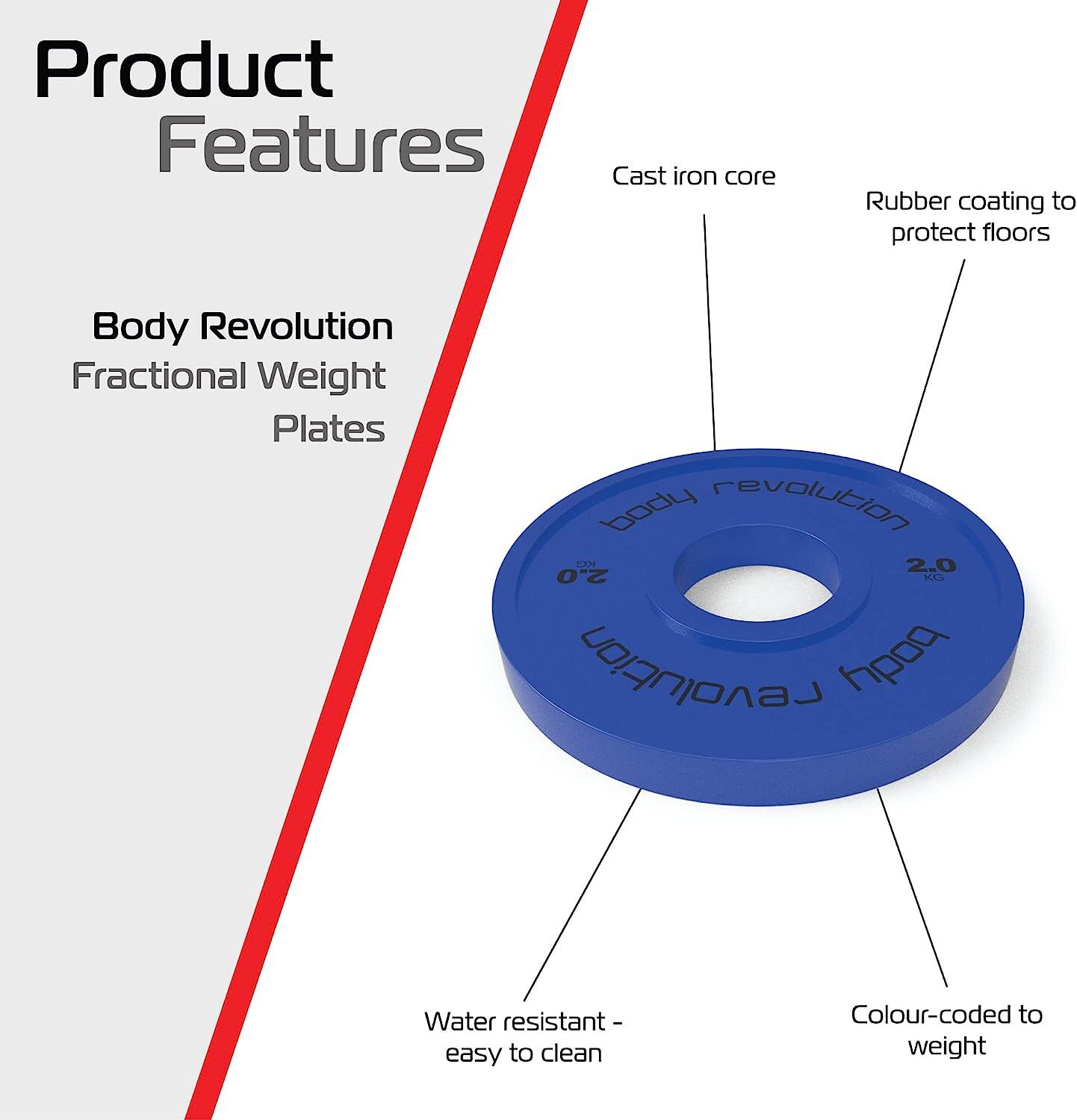 Body Revolution 2 Disques de Musculation Fractionnés de 4 kg (2 x 2 kg) 2/6