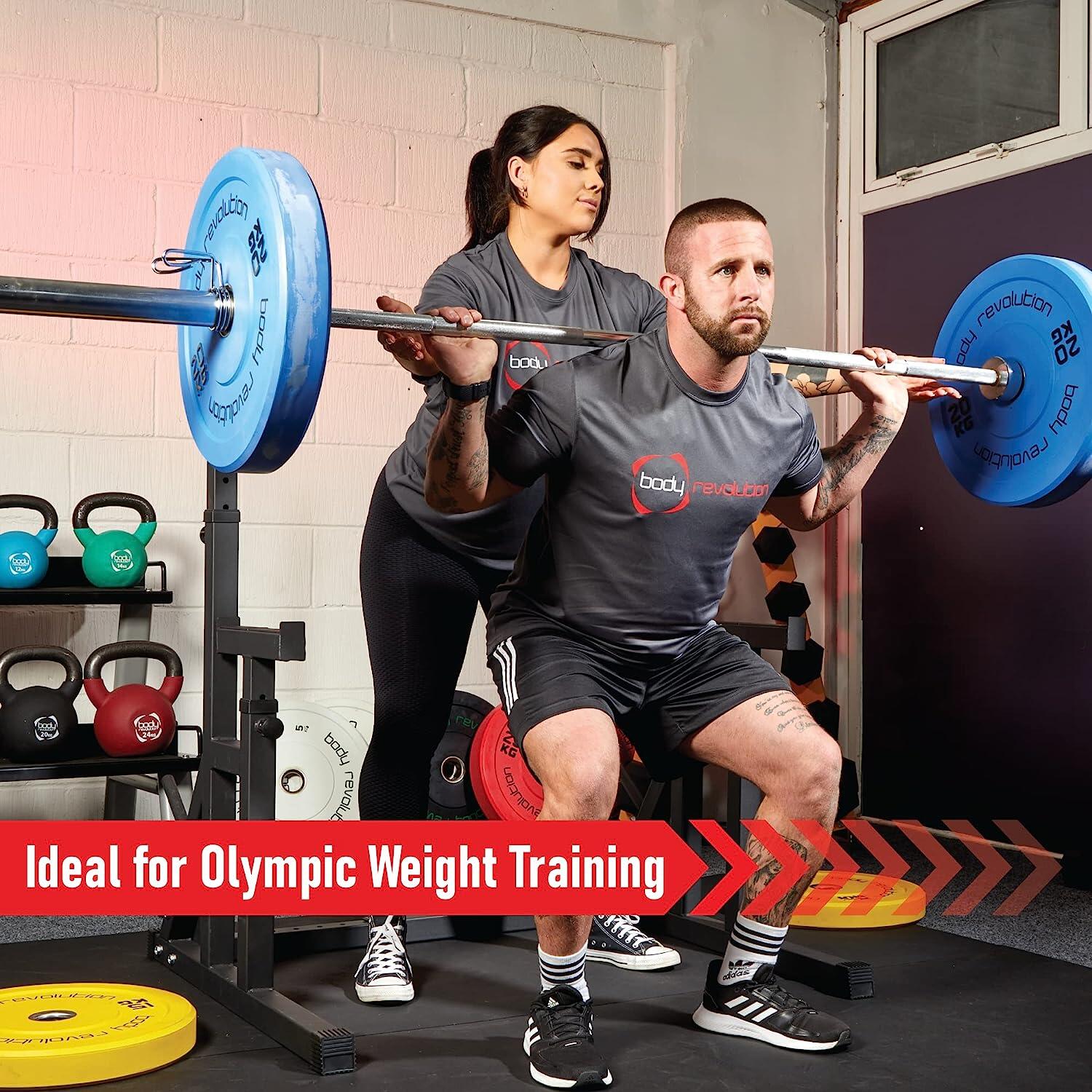 Squat Rack for Olympic and 1inch Bars and Weight Plates 4/6