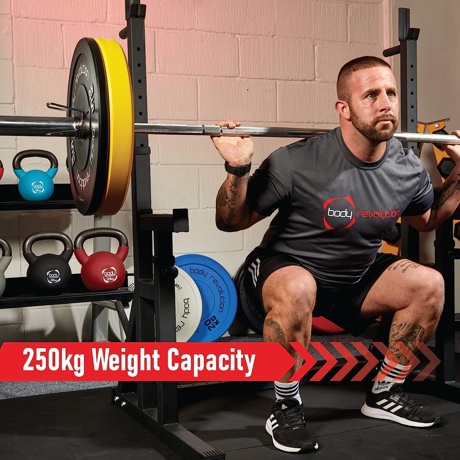 Squat Rack for Olympic and 1inch Bars and Weight Plates 5/6