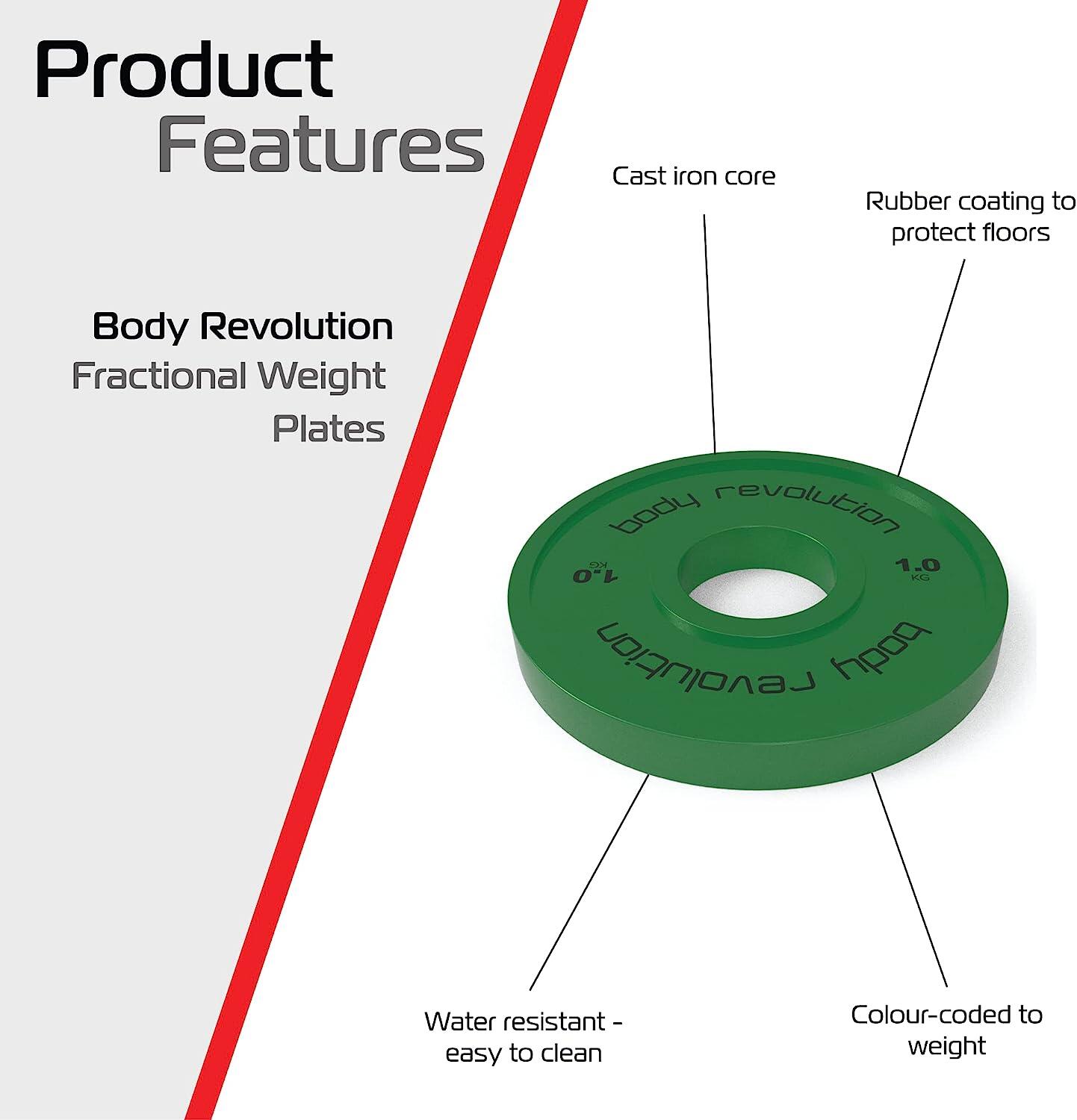 Body Revolution 2 Disques de Musculation Fractionnés de 2 kg (2 x 1 kg) 2/6