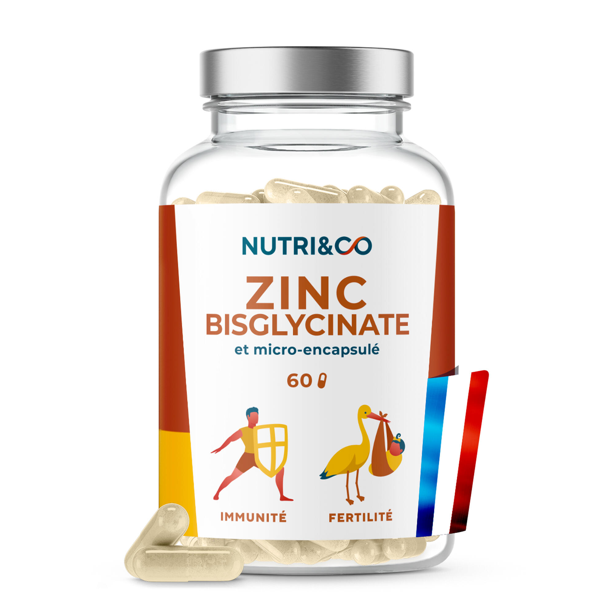 Nutri&co - Zinc Bisglycinate Et Liposomé + Sélénium - 60 Gélules - Zinc - Decathlon
