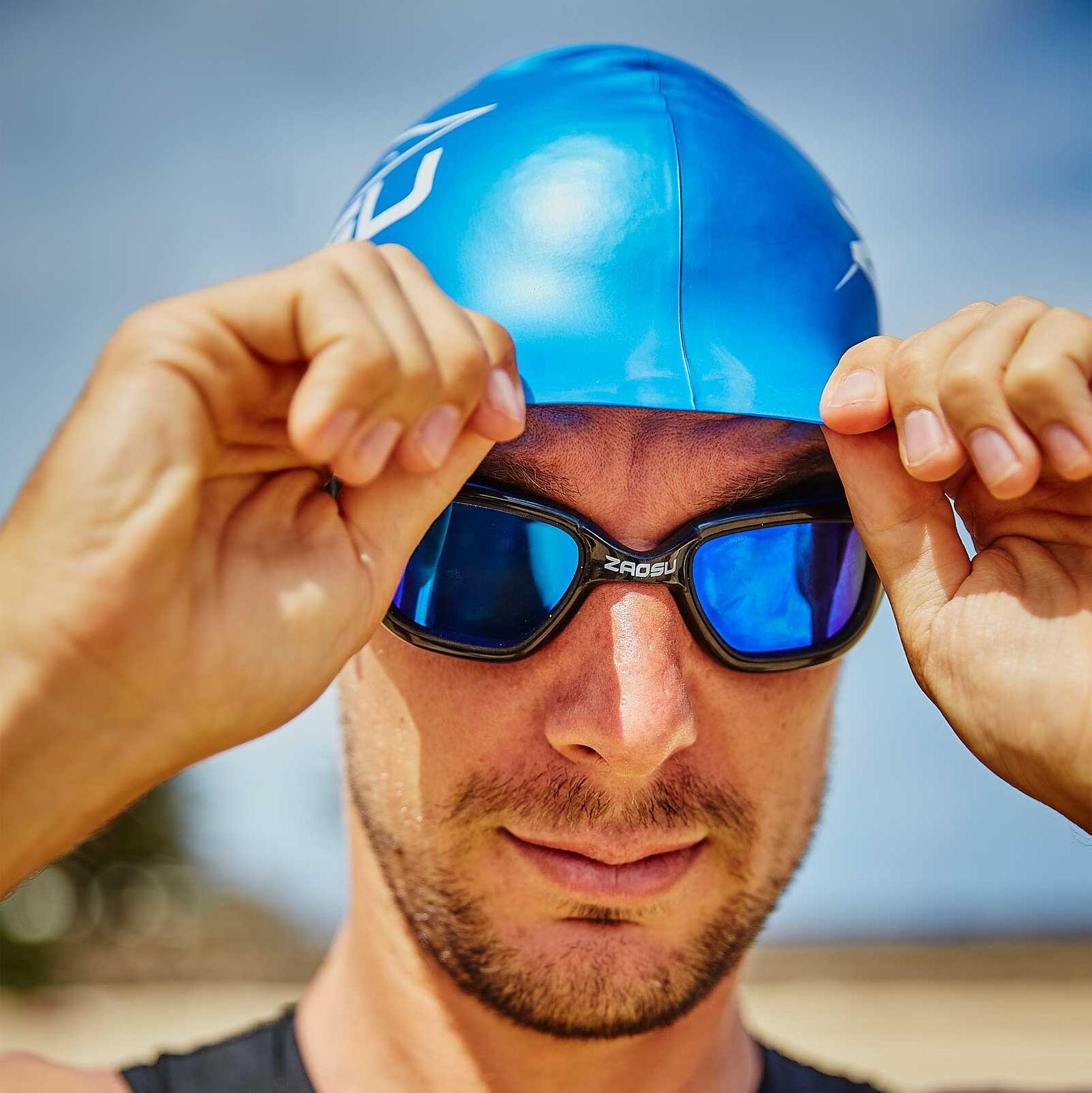 Schwimmbrille verspiegelt Freiwasser 180° Sichtfeld Unisex - Blaze 3/3