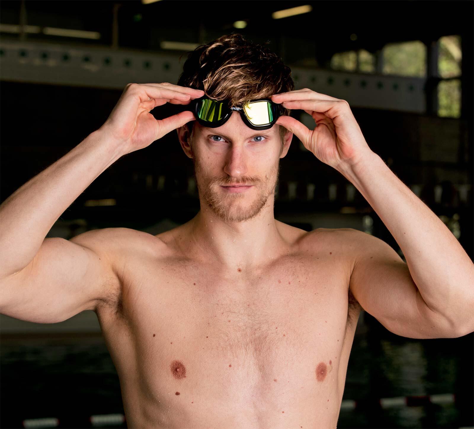 Schwimmbrille verspiegelt Freiwasser 180° Sichtfeld Unisex - Blaze 2/3