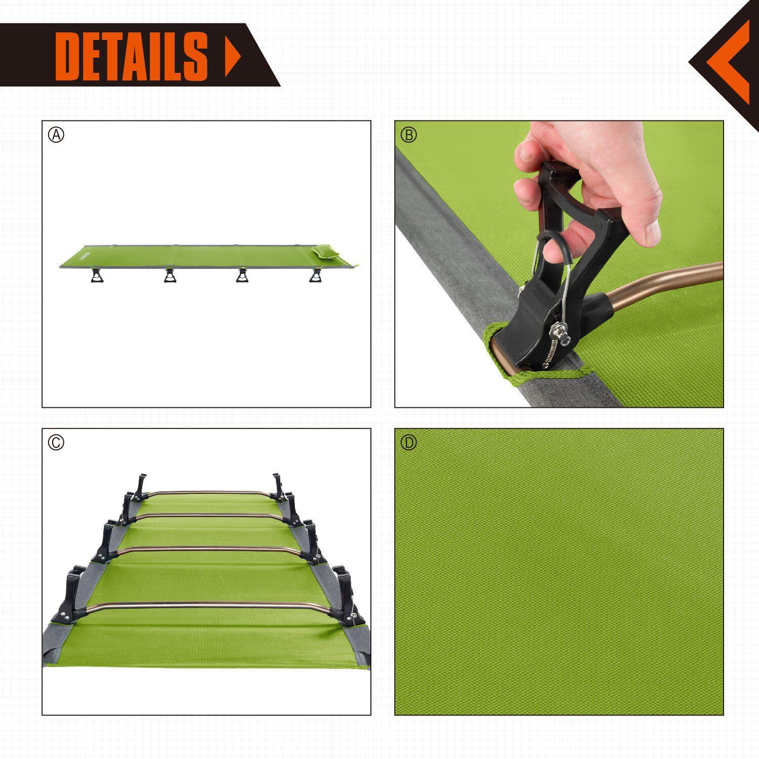 Kempingové skládací lehátko KING CAMP Ultralight Cot - zelené 3/5