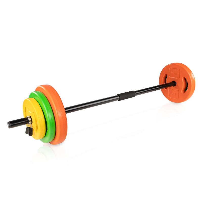 Kit barre body pump 20kg orange, vert, jaune TUNTURI