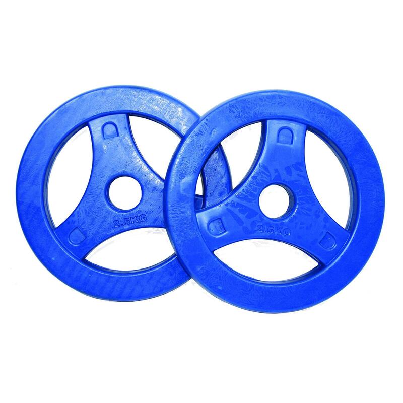 Aerobic Hantelscheiben - Hantelgewichte - 2 x 2 -5 kg - ⌀30 mm - Blau