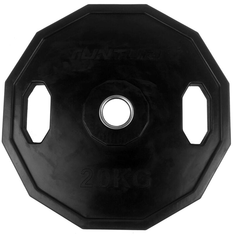 Gummierte 20 kg Tunturi Hantelscheibe 50 mm Schwarz