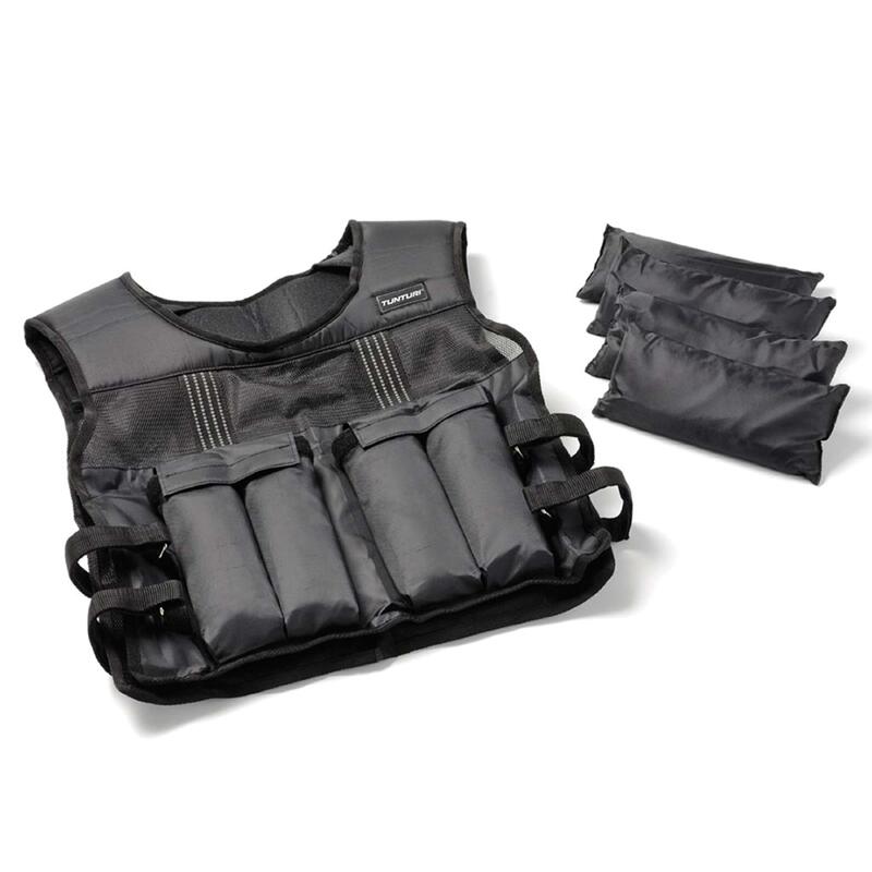 Gilet lesté ajustable musculation 10kg noir