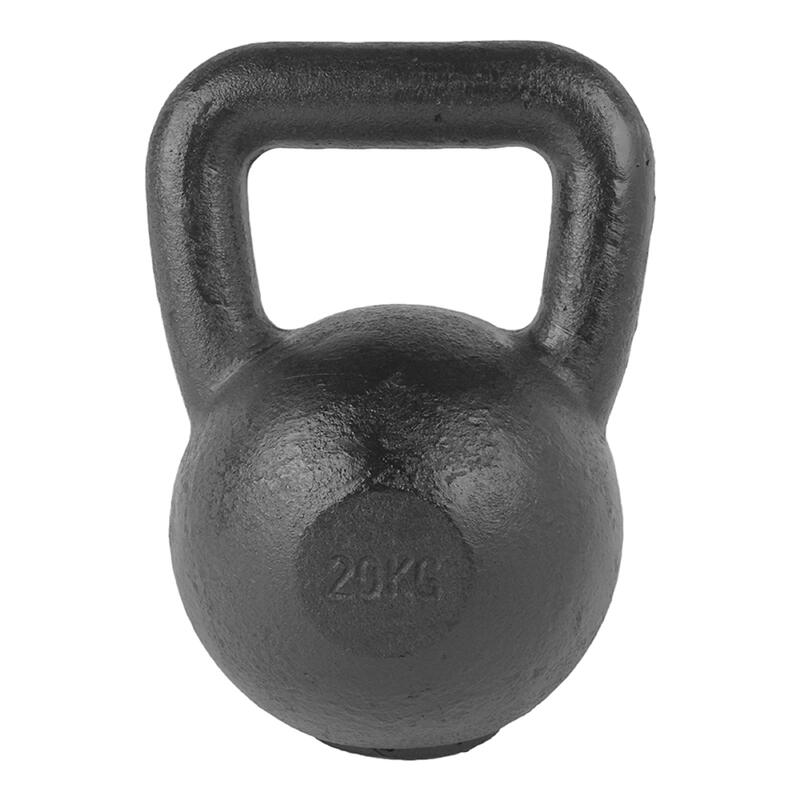 Tunturi Gusseisen Kettlebell mit Gummi Boden 20 kg Schwarz