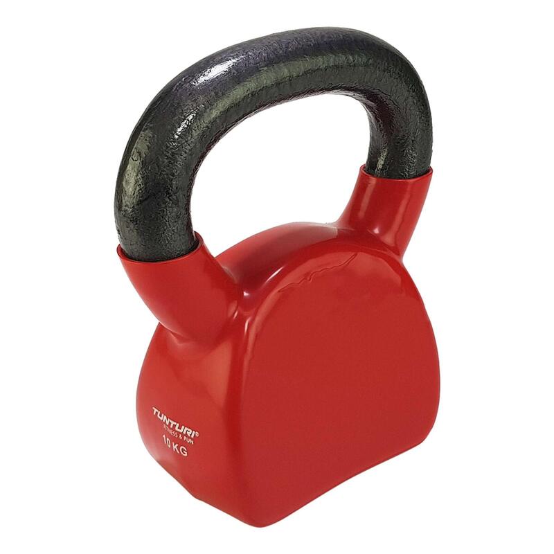 Kettlebell litinový ve vinylu TUNTURI 10 kg červený