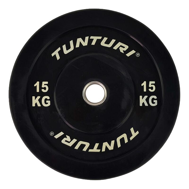 Tunturi Bumper Plate Hantelscheiben 50 mm 15 kg Schwarz