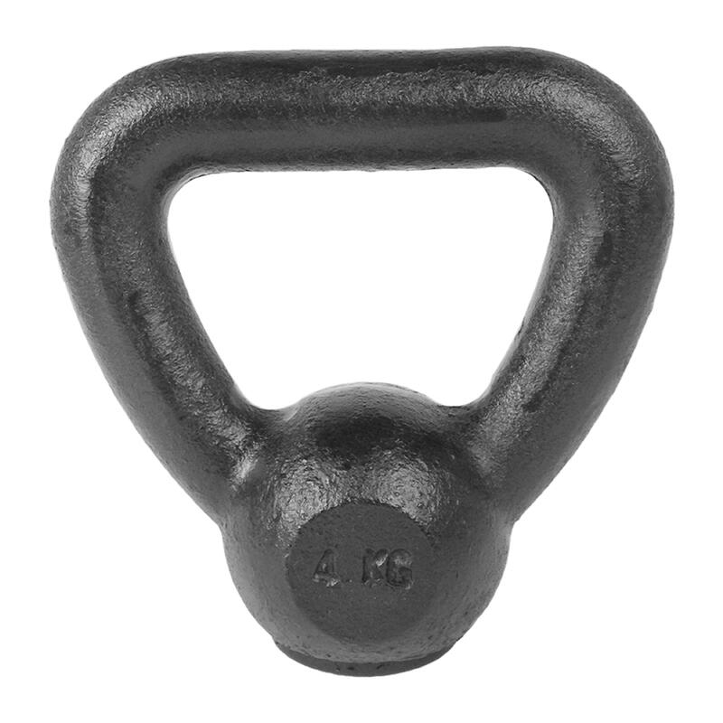 Tunturi Gusseisen Kettlebell mit Gummi Boden 4 kg Schwarz