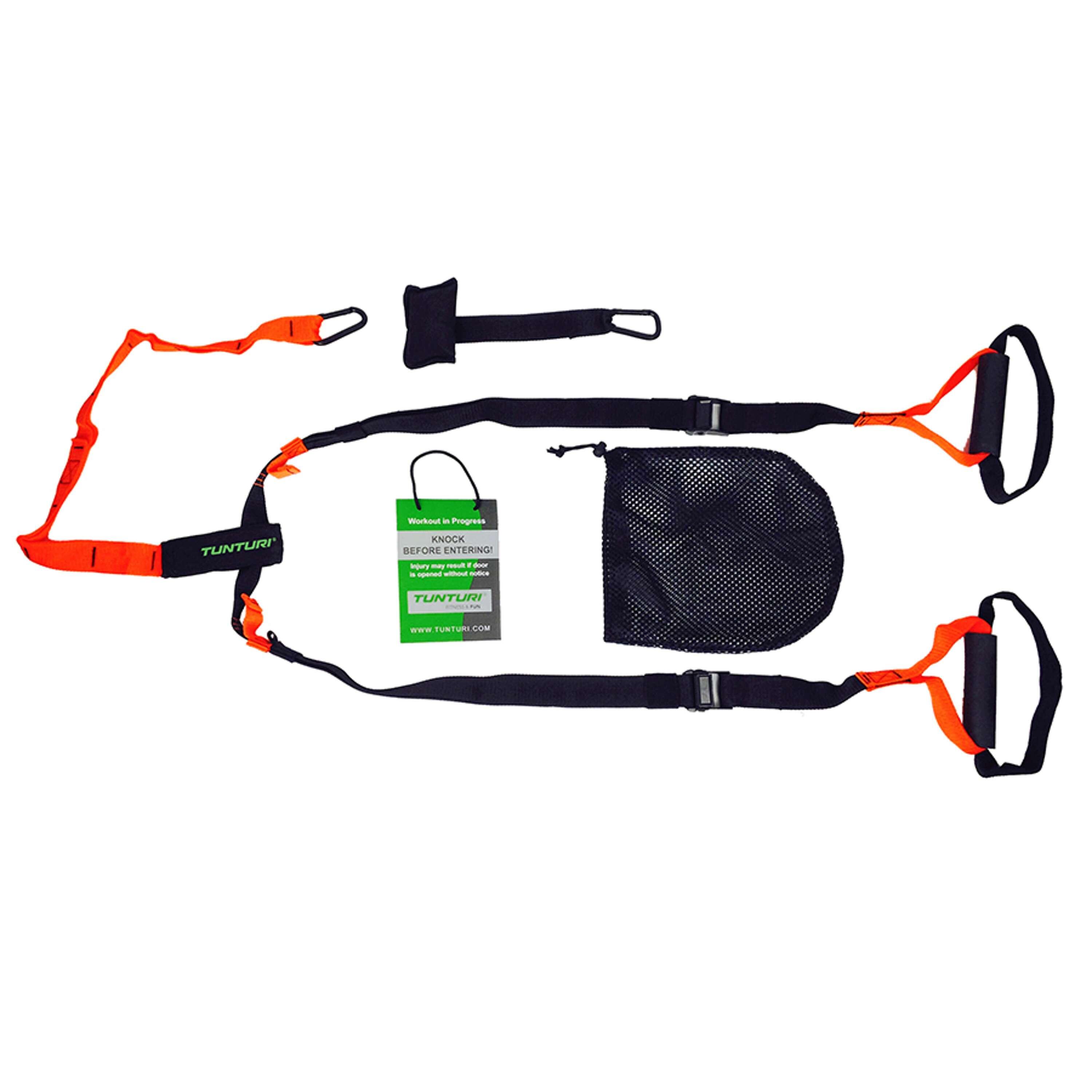 TUNTURI Schlingentrainer Set 5-teilig - Einstellbar - Suspension Trainer für zuhause