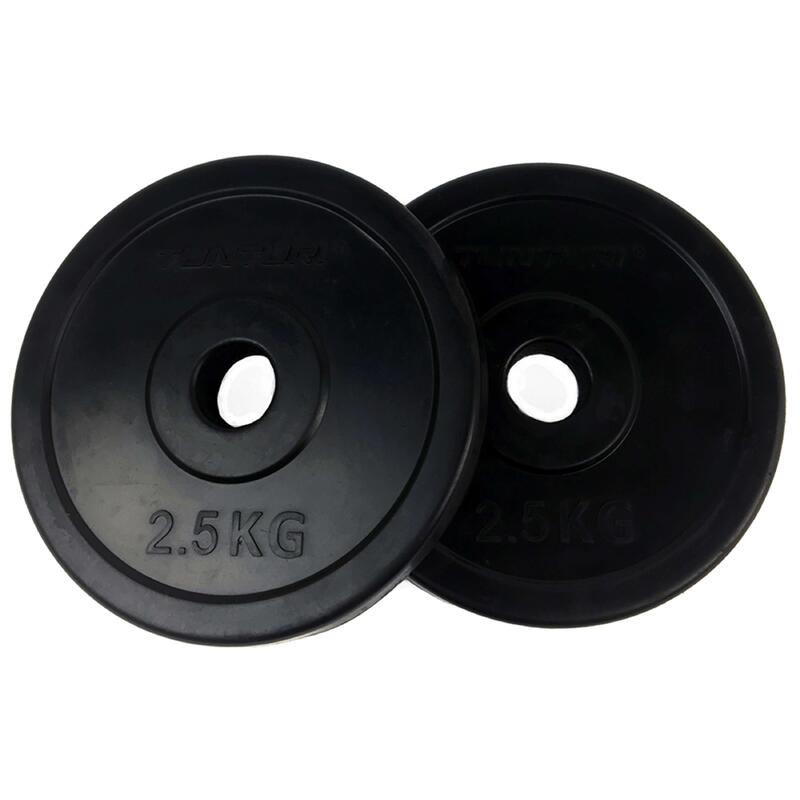 Tunturi Paire de disques de poids caoutchoutés de 2,5 kg 30 mm