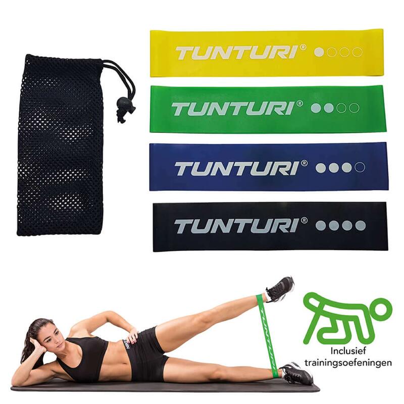 Tunturi Resistance Band Set – Gummi Gymnastikbänder mit Tasche Mixed