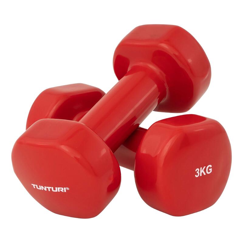 Hantle Dumbbells - 2 x 3 kg - czerwony