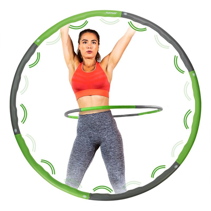 Fitness Hoelahoep - Fitness hoepel - Fitness hulahoop - Groen/Grijs