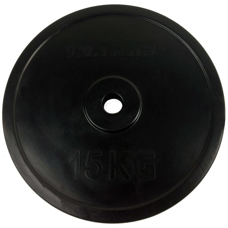 Tunturi Disque de poids caoutchouté de 15 kg 30 mm