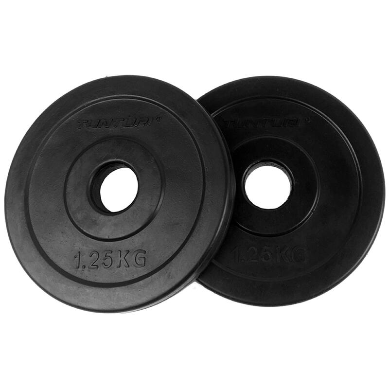 Tunturi Paire de disques de poids caoutchoutés de 1.25 kg 30 mm