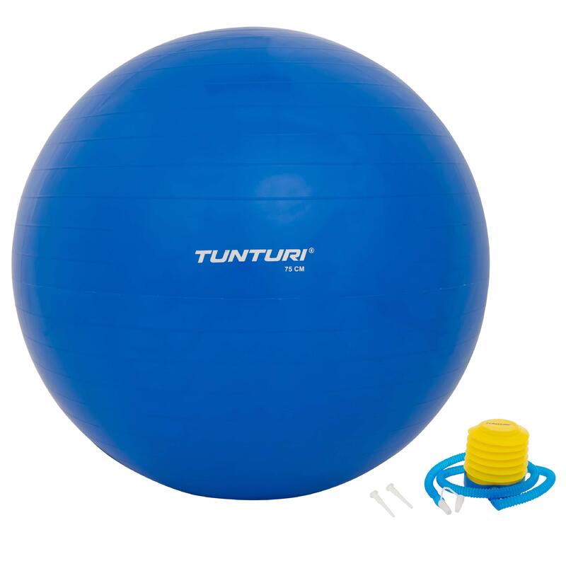 Tunturi Gym Ball - Gymnastikball Sitzball 75 cm Blau