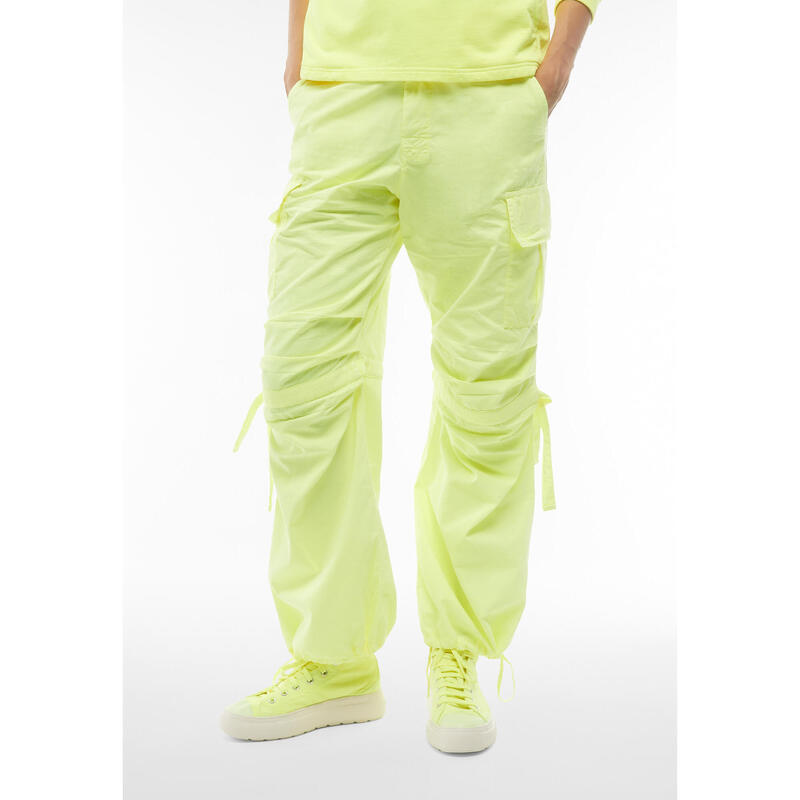 Pantalon cargo en popeline avec double lacet