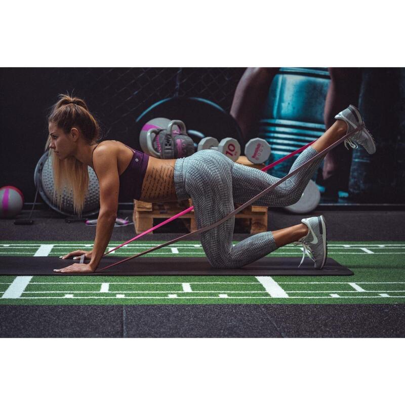 Banda de rezistență, Lukadora, nivel greu, roz/gri, pentru exerciții fitness, 20