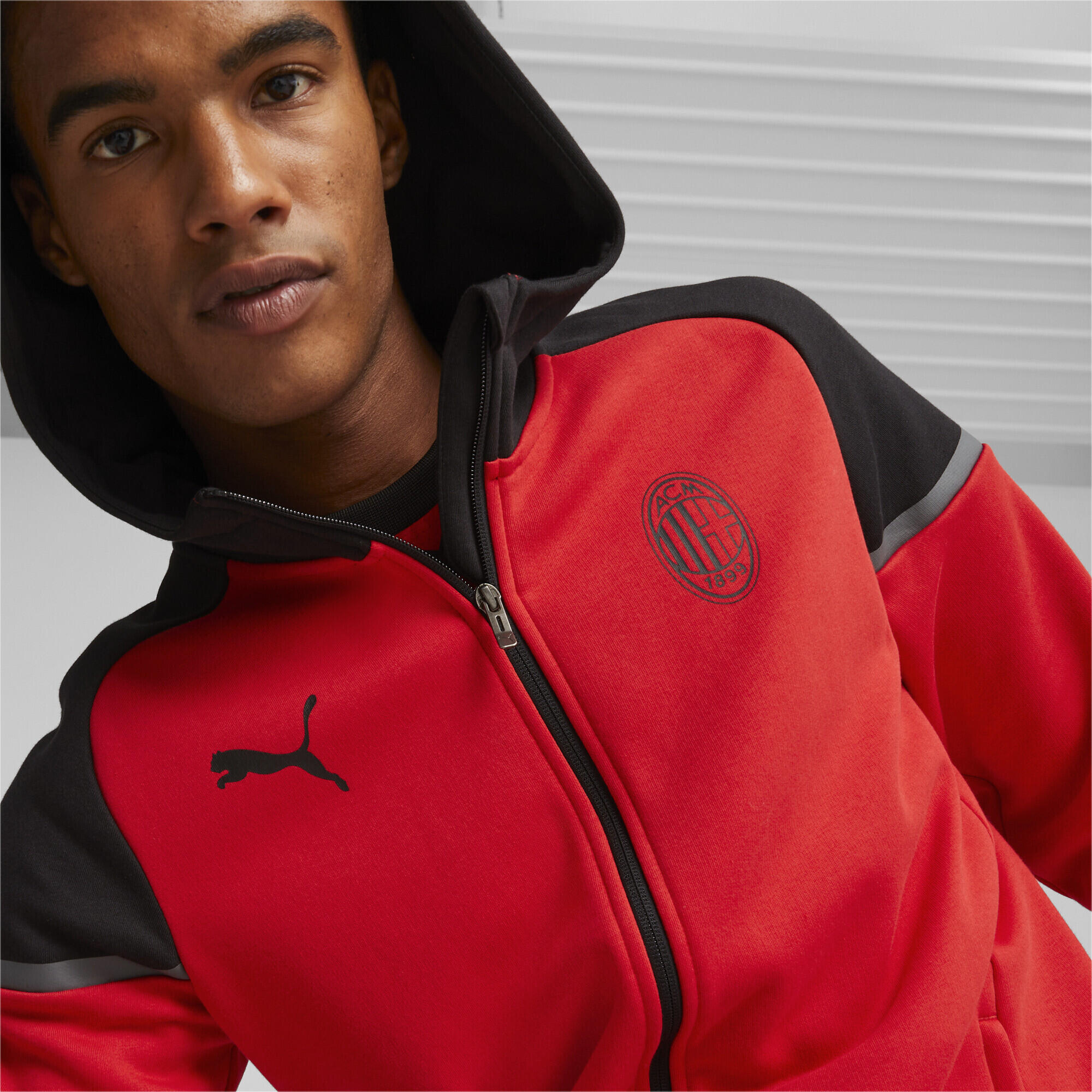 Veste à capuche Casuals AC Milan PUMA For All Time Red Black 4/7