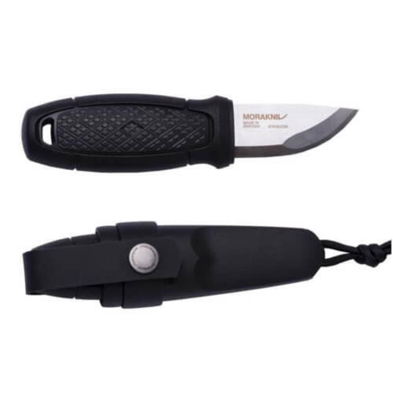 Survivalmes Eldris Neck Knife Sandvik staal - Zwart