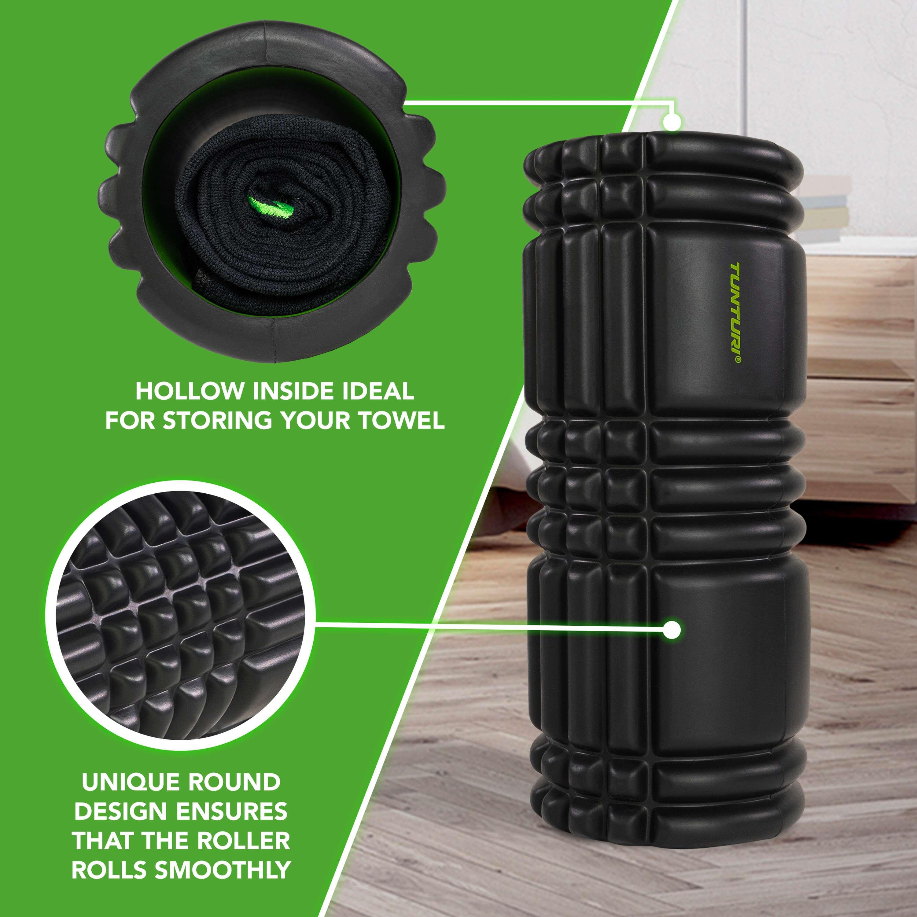 Tunturi Yoga Fascia Massage Roller 33 cm Black with Green 7/7