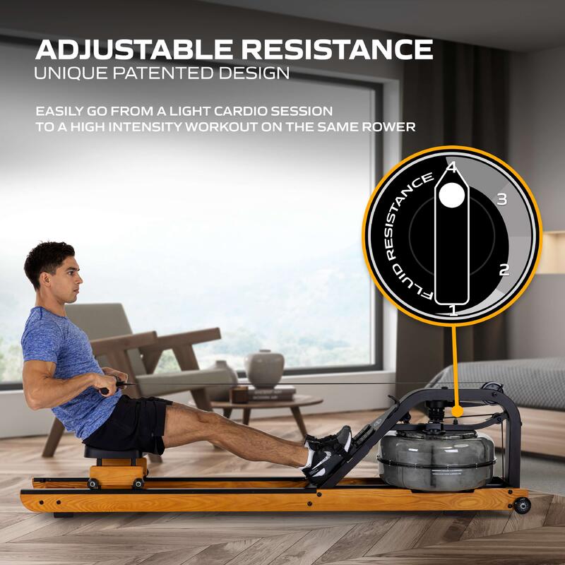 Fluid Rower Apollo Plus Rameur de l'eau Dual Rail