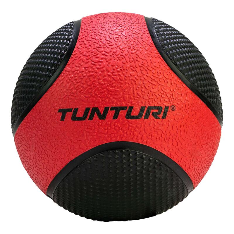Tunturi PVC Medizin Ball 3 kg Schwarz mit Rot