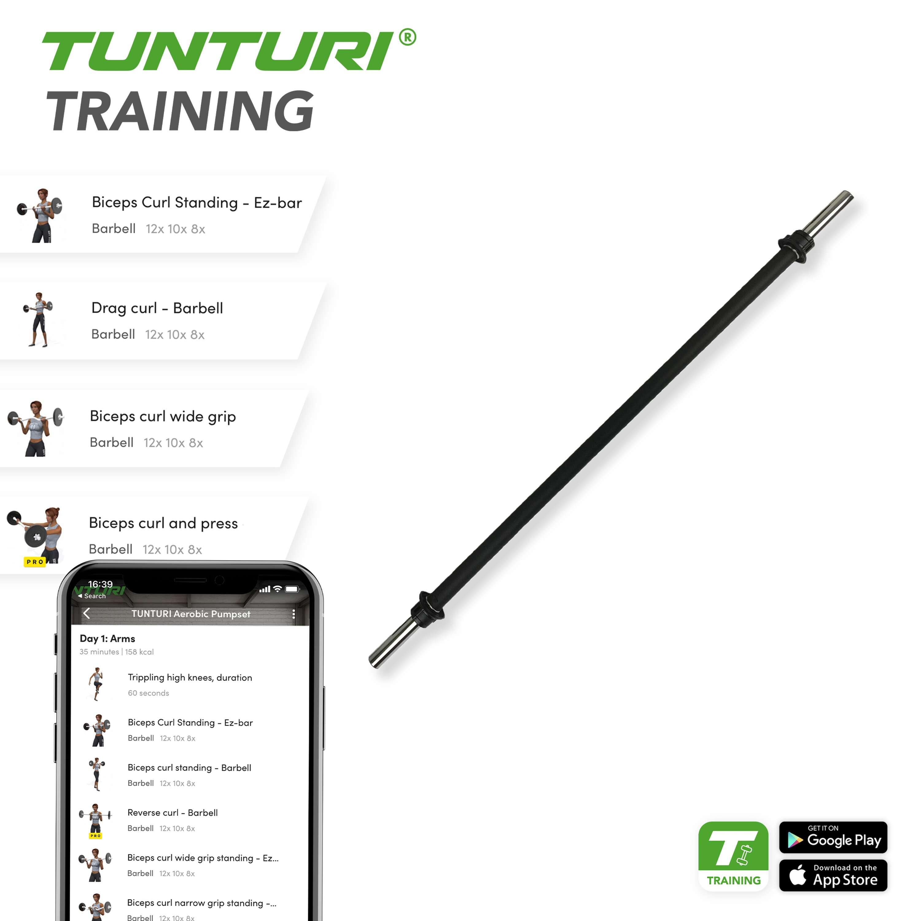 Tunturi 150 cm Aerobic Pump Barbell Bar 30 mm