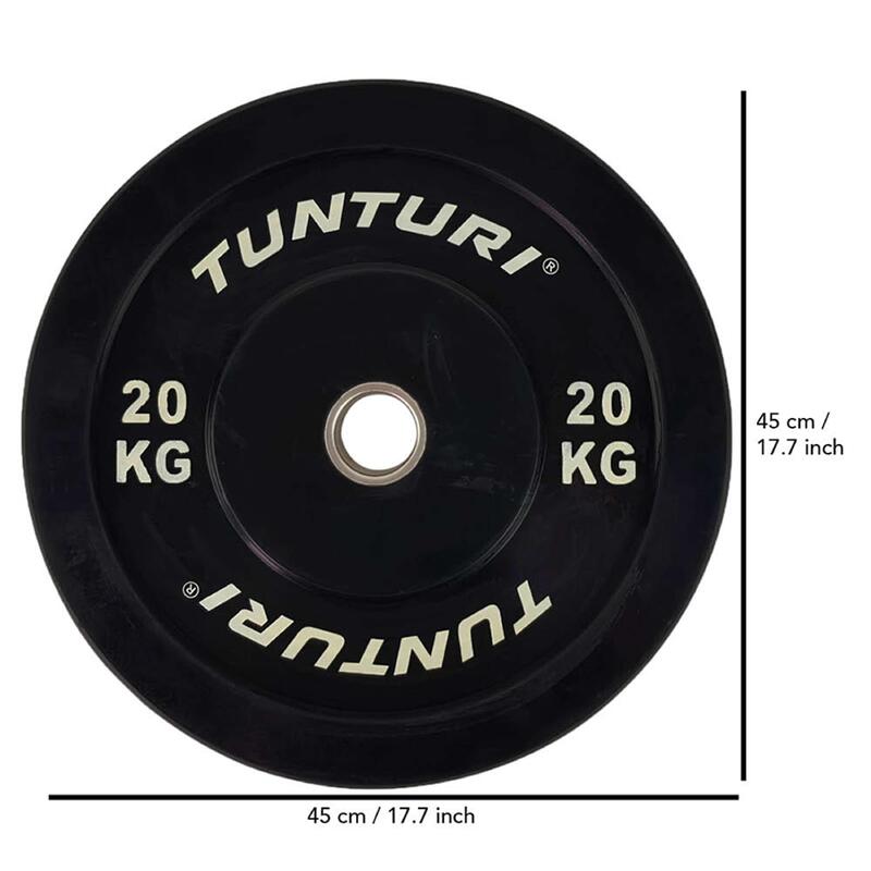 Tunturi Bumper Plate Hantelscheiben 50 mm 20 kg Schwarz
