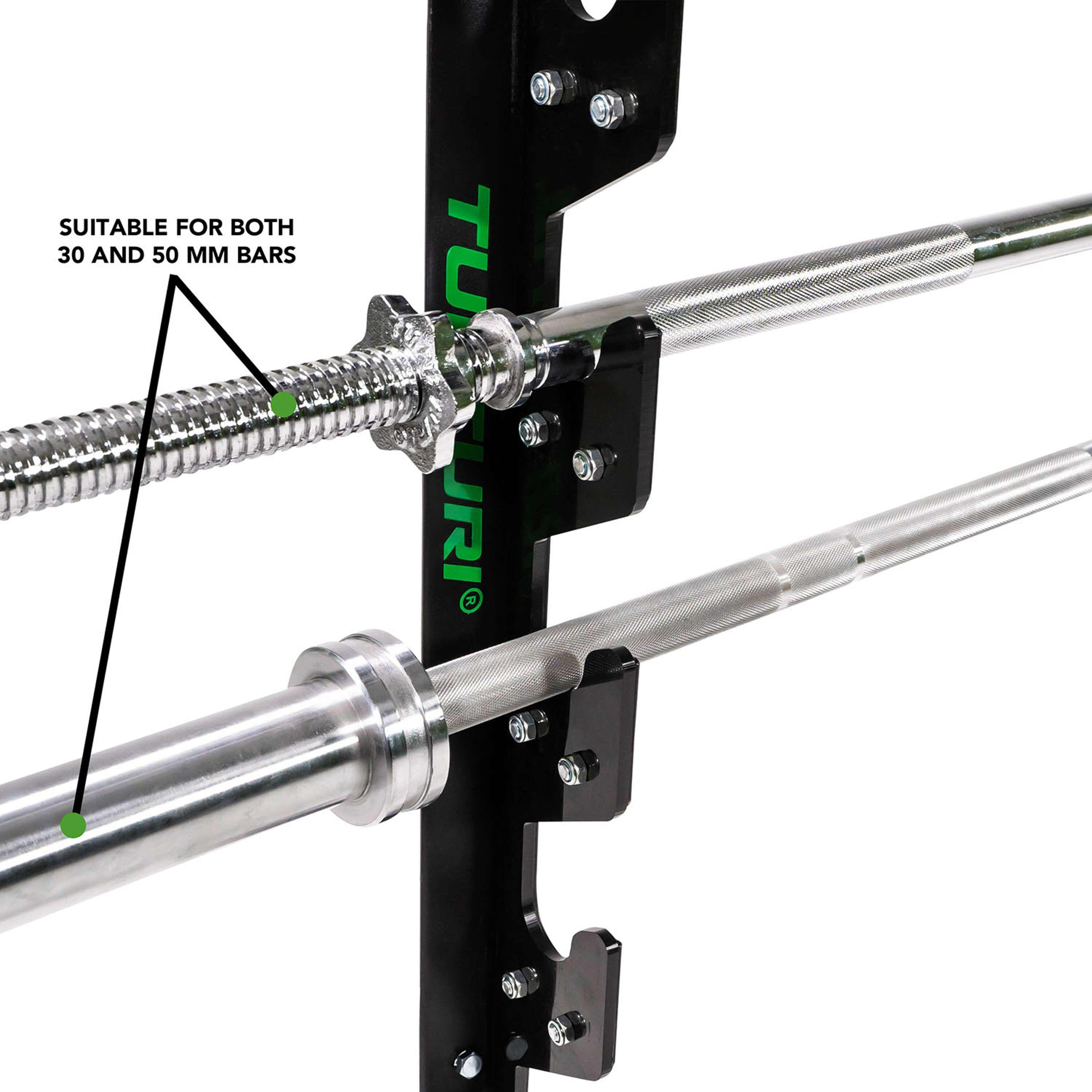 Supporto da Parete Tunturi per 6 Barre, 92 cm, Acciaio Robusto 3/4
