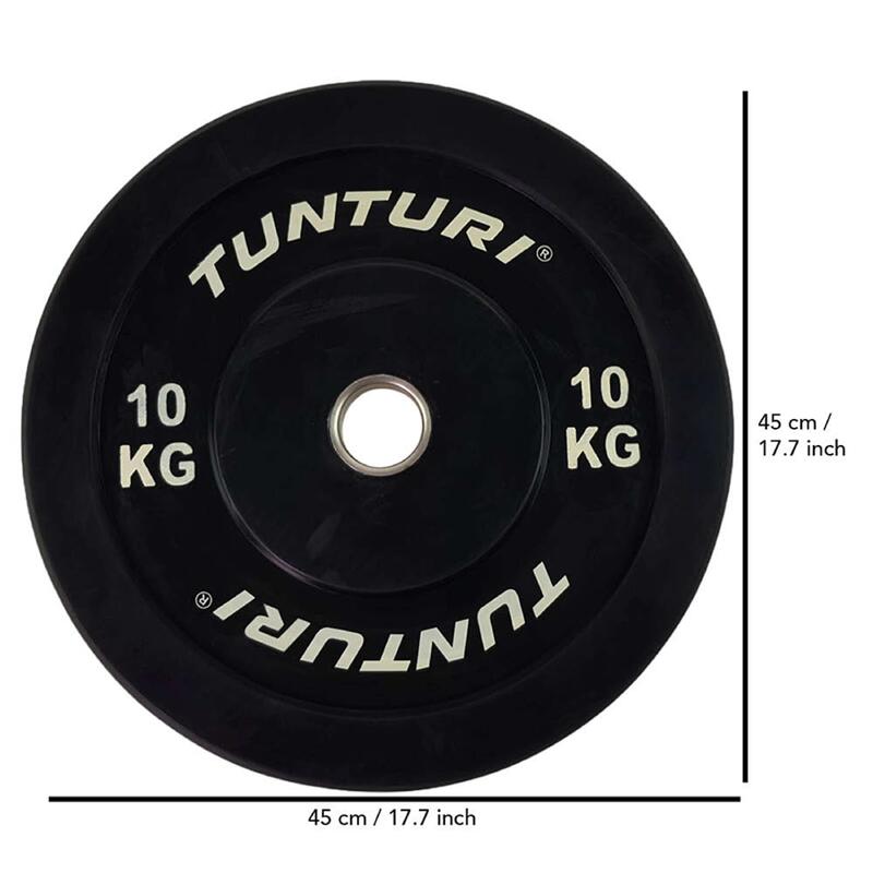 Tunturi Bumper Plate Hantelscheiben 50 mm 10 kg Schwarz