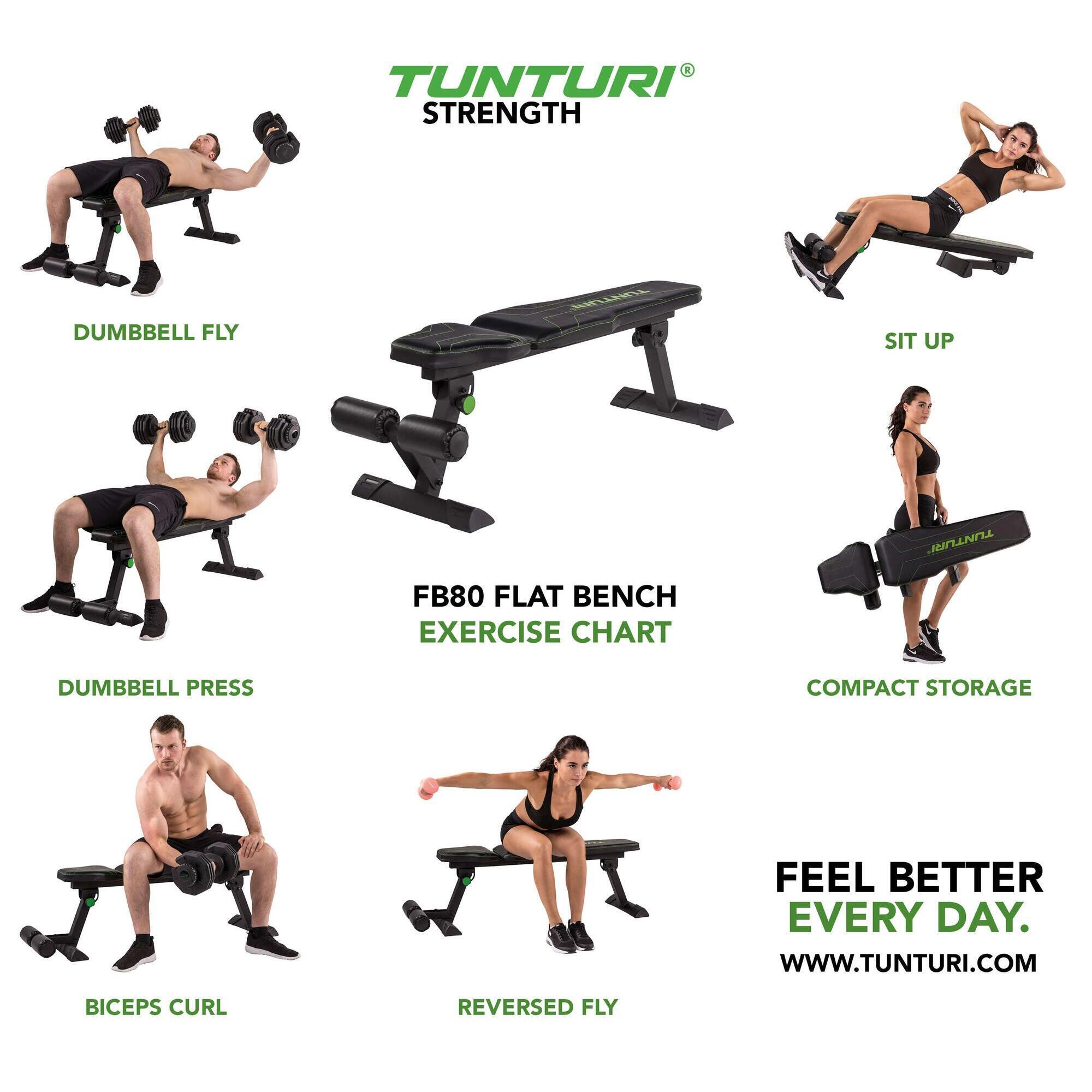 Flat bench Tunturi FB80