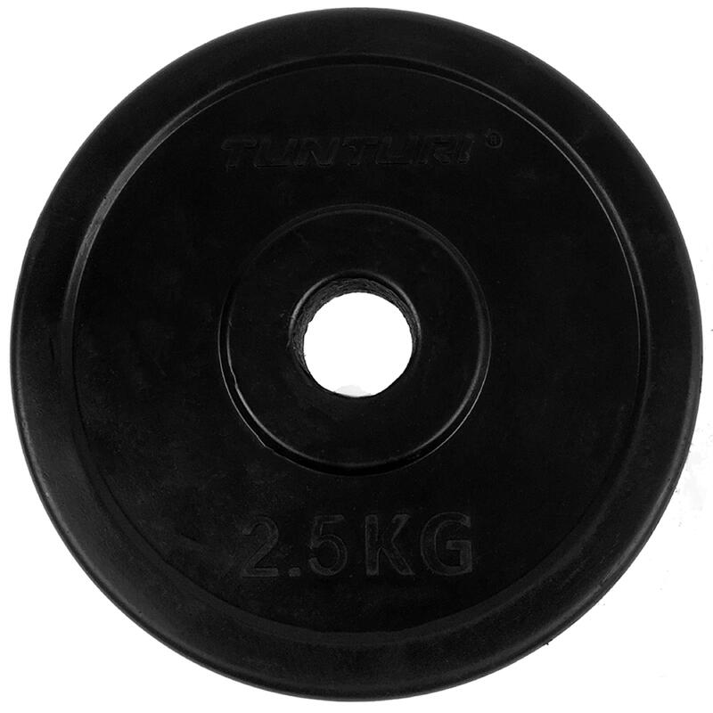 Tunturi Paire de disques de poids caoutchoutés de 2,5 kg 30 mm