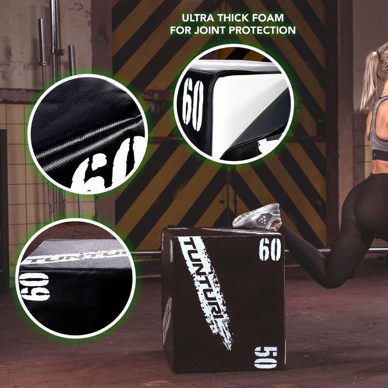 Plyo Box pour la musculation - Boîte de fitness en bois avec couverture souple