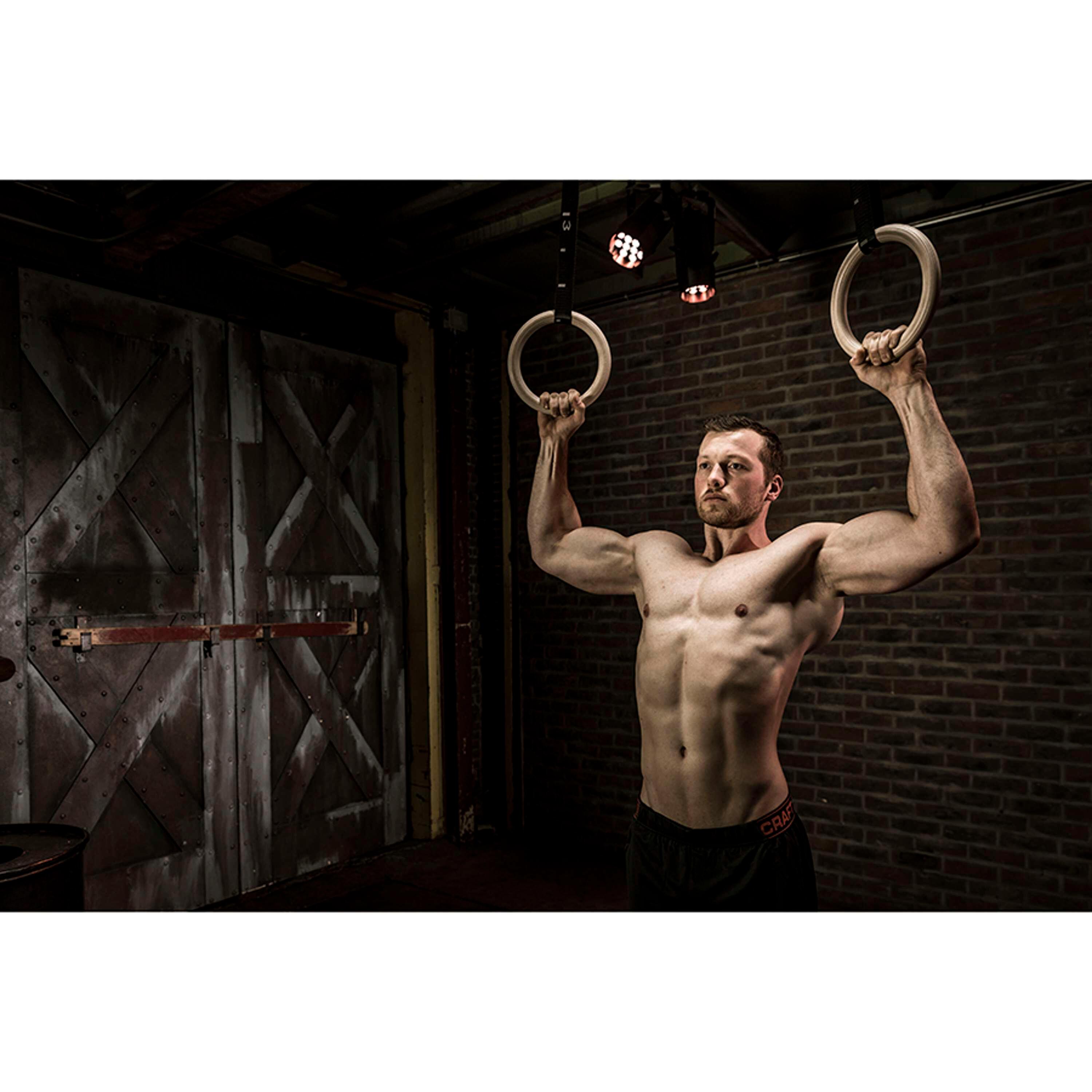 Tunturi Turnringe Gym Rings aus Holz Beige 6/6