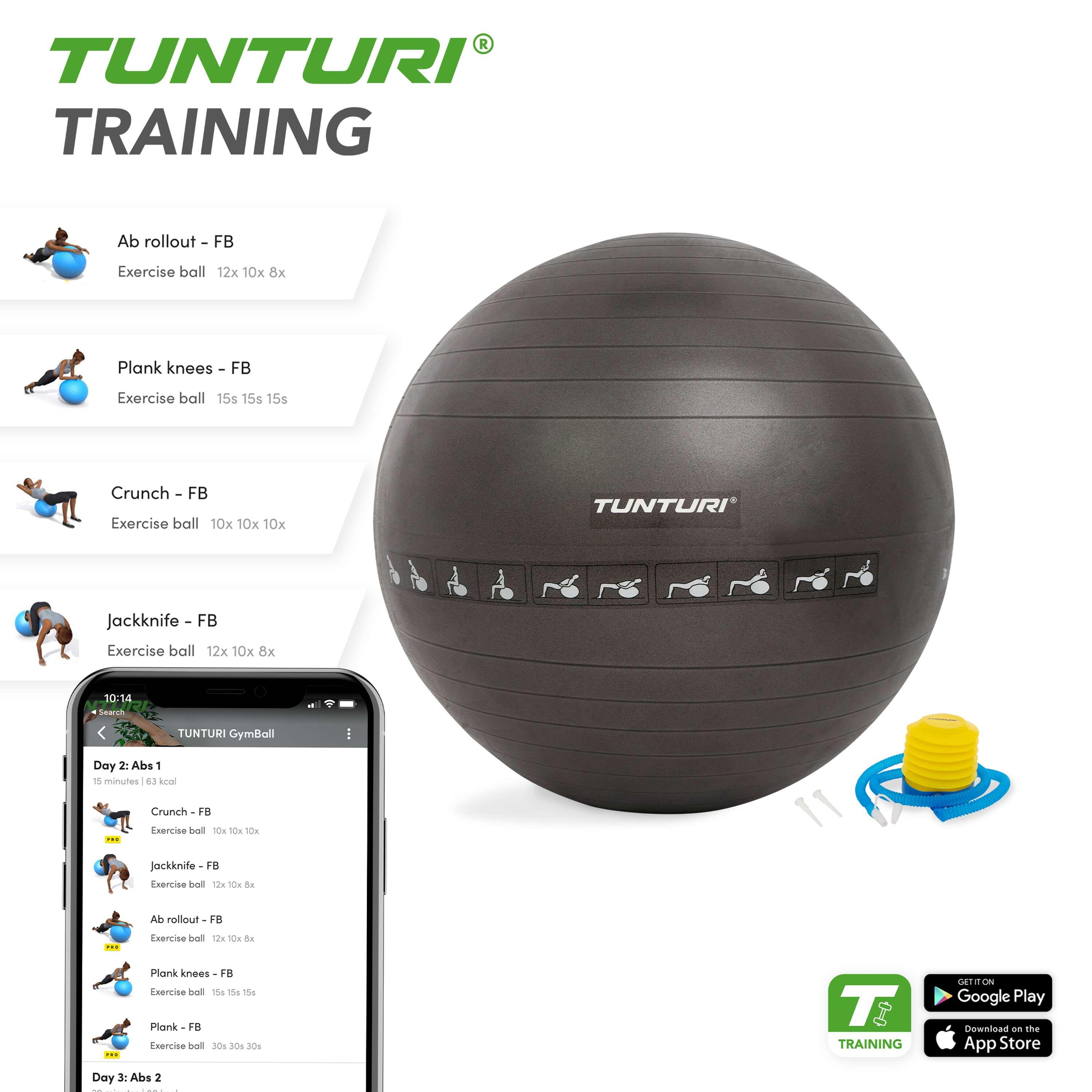 Ballon de fitness Anti éclatement - Ø 75 cm - Noir 5/8