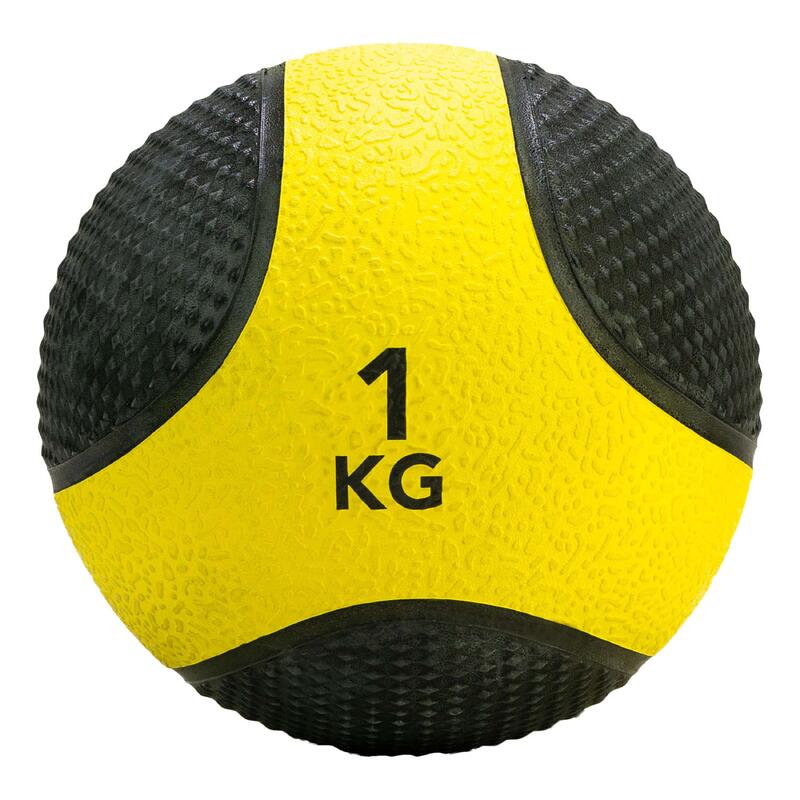 Tunturi PVC Medizin Ball 1 kg Schwarz mit Gelb