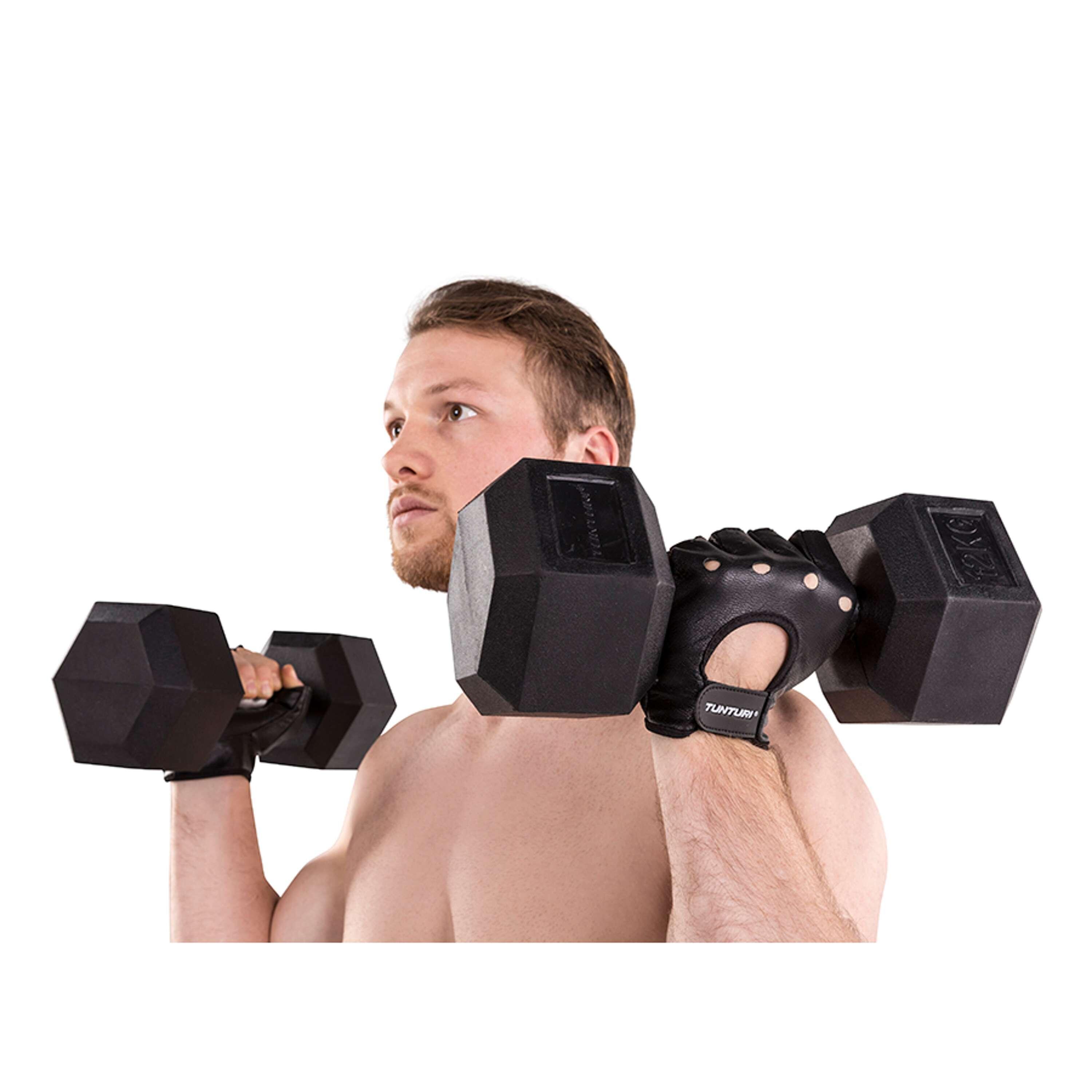 Tunturi Fit Sport Training Gloves black, padded leather 2/2